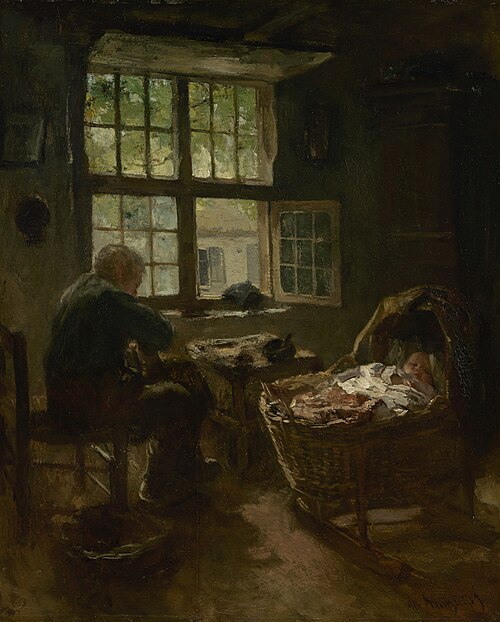 Under father's wing, 1888, Albert Neuhuys