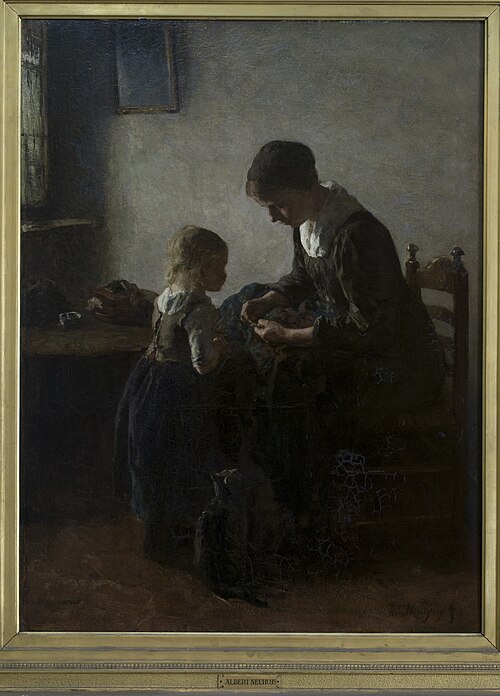 De eerste les, 1882, Albert Neuhuys