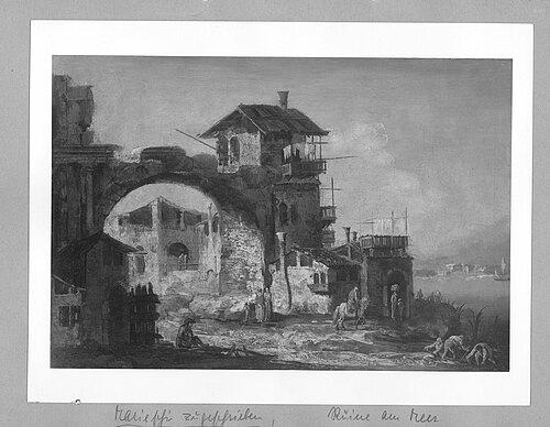 Italian scenery with figures, 1727, Michele Marieschi