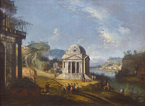 Caprice avec un tempietto, 1740, Michele Marieschi