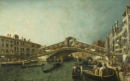 The Rialto Bridge, Venice, 1740, Michele Marieschi