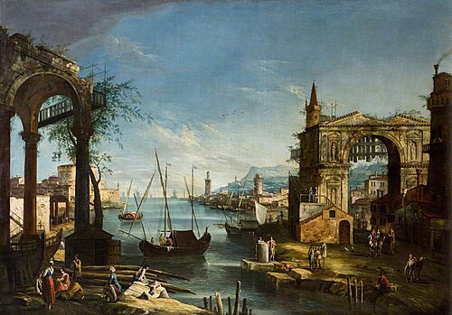 Classical Ruins and a Harbour, , Michele Marieschi