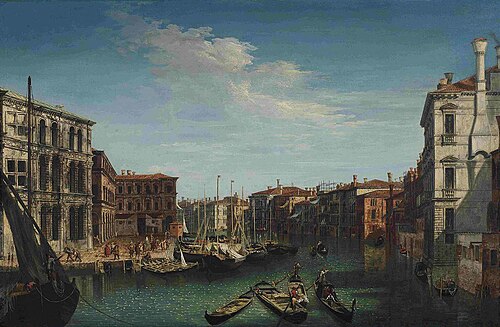 Canal Grande with Palazzo dei Camerlenghi and Campo Erberia, 1635, Michele Marieschi