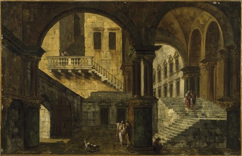 Courtyard in a Renaissance House, 1742, Michele Marieschi