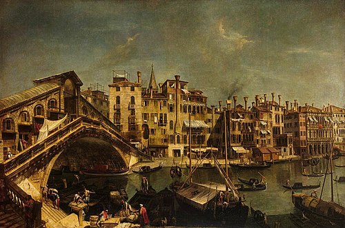 Rialto Bridge in Venice, 1745, Michele Marieschi
