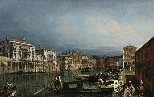 The Grand Canal, Venice, above the Rialto bridge, , Michele Marieschi