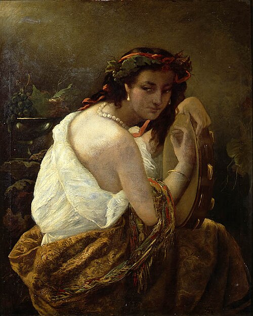 Zigeunerin mit Tamburin*, 1854, Anselm Feuerbach