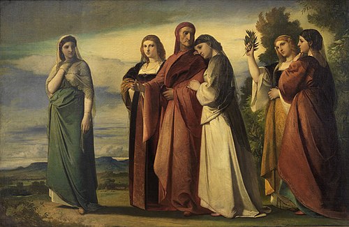 Dante and the Women of Ravenna, 1858, Anselm Feuerbach