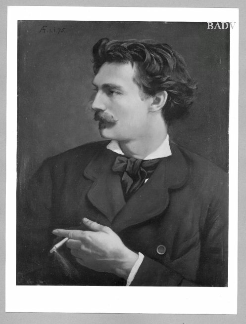 Selbstbildnis mit Zigarette, 1875, Anselm Feuerbach