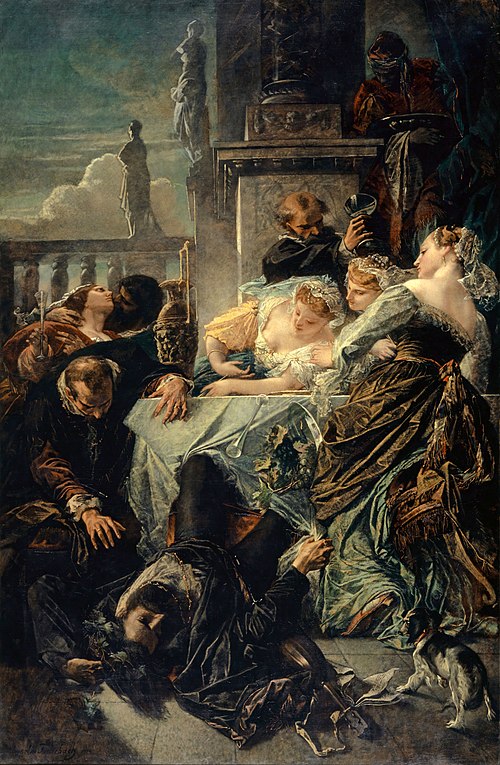 The Death of Pietro Aretino, 1854, Anselm Feuerbach