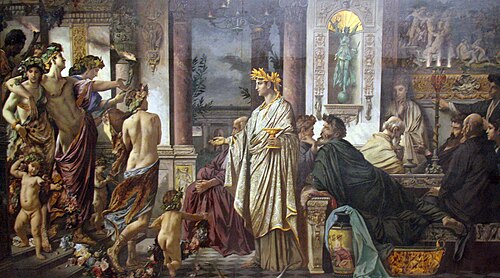 The Banquet (after Plato). second version, 1874, Anselm Feuerbach