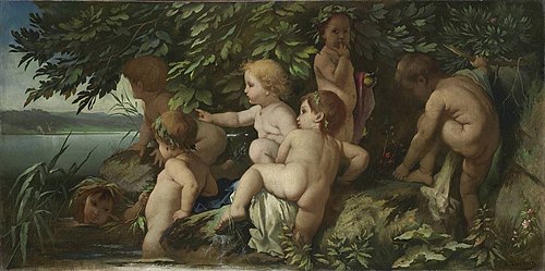 Bathing children, 1864, Anselm Feuerbach