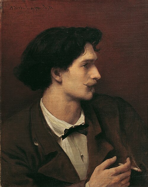 Self-portrait with cigarette, 1871, Anselm Feuerbach
