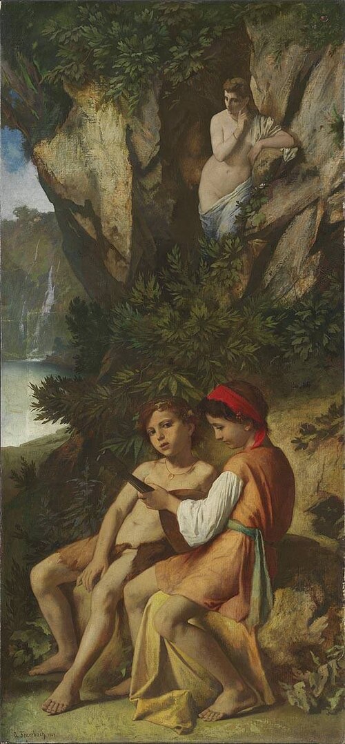 Musizierende Kinder, von einer Nymphe belauscht, 1864, Anselm Feuerbach