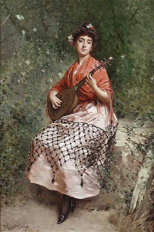 The Beautiful Bandurria Player, 1880, Raimundo de Madrazo y Garreta