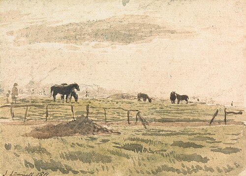 Horses in a Paddock, 1811, John Linnell