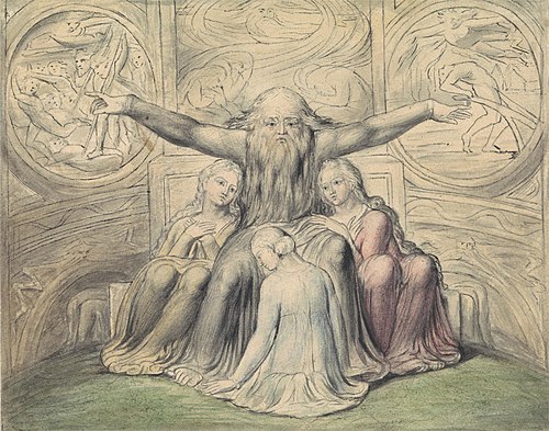 Job and His Daughters, , John Linnell