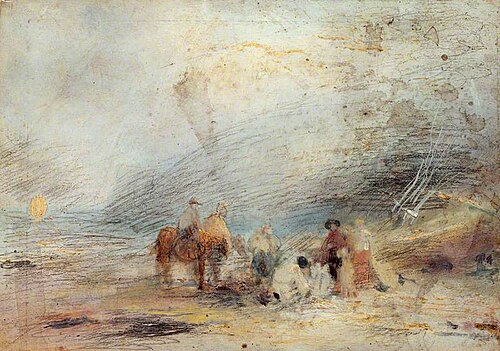 On the Beach near Cullercoats, Northumberland, 1817, John Linnell