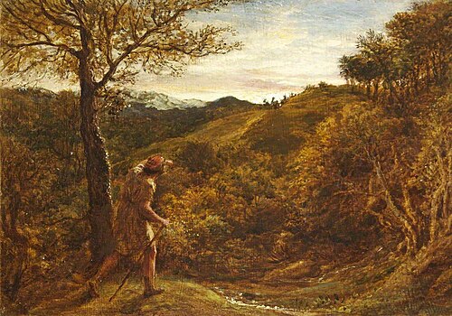 Travellers at Sunset, , John Linnell