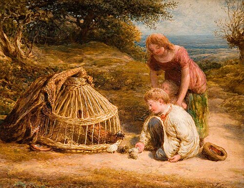 Feeding the Chicks, 1862, John Linnell