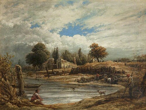 Scene on the Thames with Boats, 1874, John Linnell