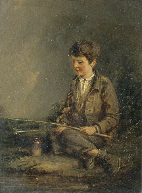 Boy Fishing, , John Linnell