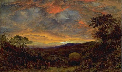 Harvest Home, Sunset: The Last Load, 1853, John Linnell
