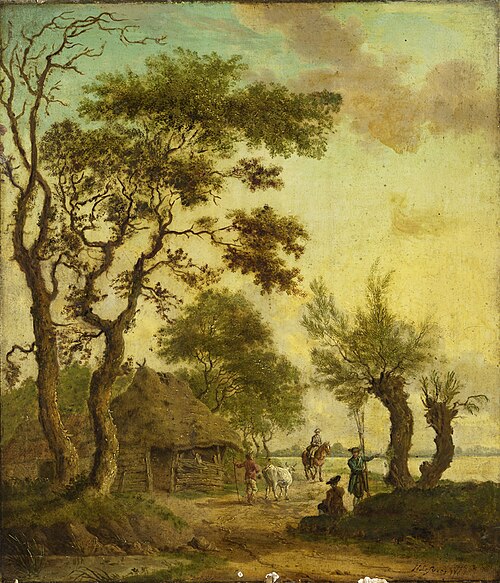 Landschap met ruiter, 1786, Hendrik Lofvers