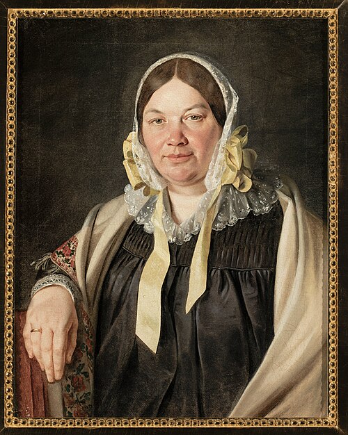 Portrait d'Aleksandra Bębnowska née Cybulska, la belle-mère du peintre., 1845, Ivan Khroutski