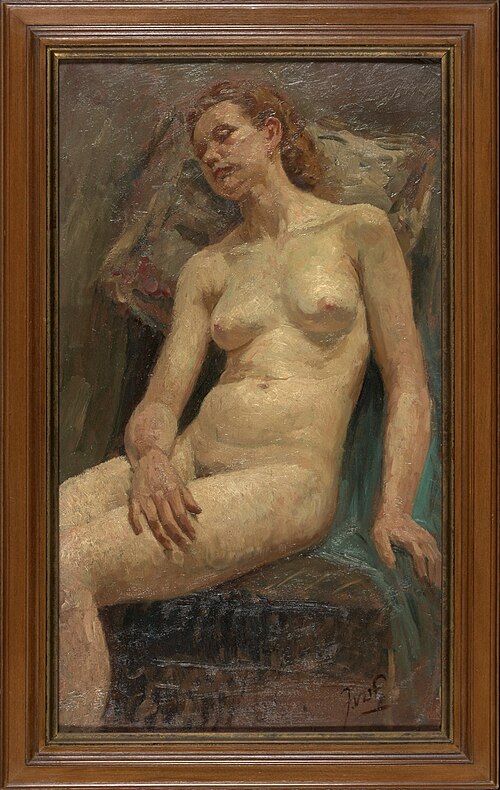 Sitting nude, 1924, Jef van de Fackere