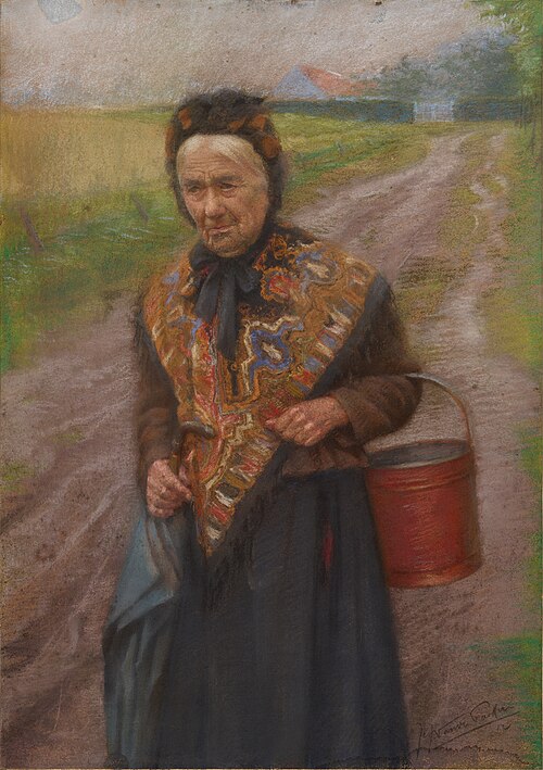 Vrouw met mand, 1912, Jef van de Fackere