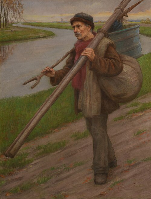 De palingvisser, 1900, Jef van de Fackere