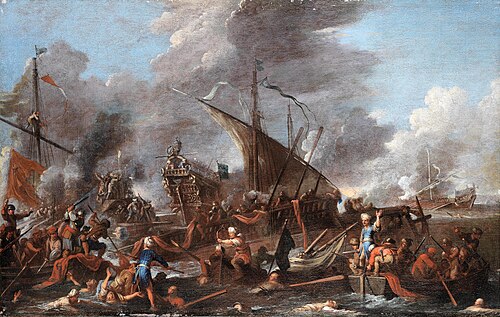 The Battle of Lepanto, 1650, Cornelis de Wael