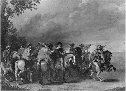 Group of men on horseback, 1640, Cornelis de Wael