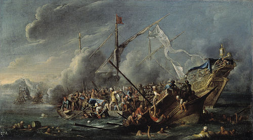 Combate naval entre españoles y turcos, 1601, Cornelis de Wael