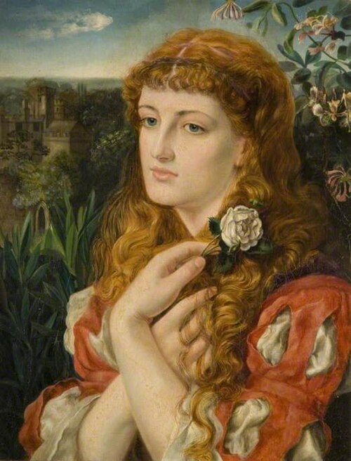 A Lady Holding a Rose, 1870, Emma Sandys
