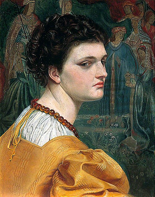 Portrait Study of a Lady in a Yellow Dress (Possibly a Self Portrait), 1870, Emma Sandys