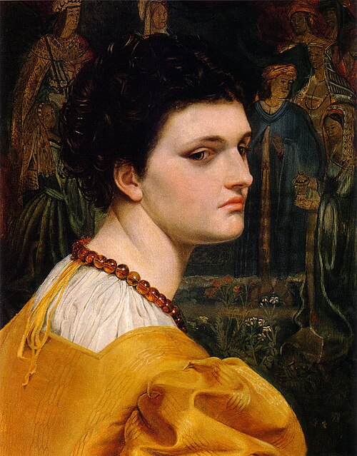 Portrait Study of a Lady in a Yellow Dress, 1870, Emma Sandys