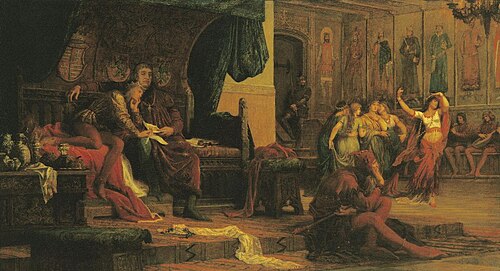 King László V and Regent Ulrik Czillei, 1869, Bertalan Székely