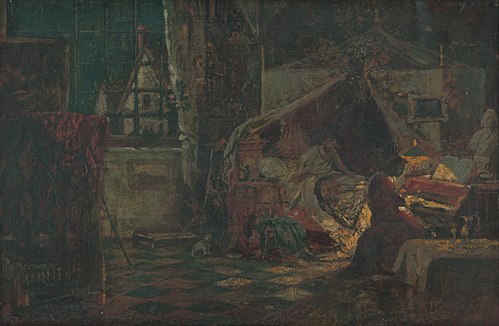 Večerná scéna v byte, 1870, Bertalan Székely