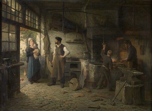 The Shoeing-Smith, 1878, Adrien de Braekeleer