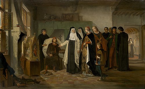 Memling peint les reliques de Sainte-Ursule, 1861, Edouard Wallays
