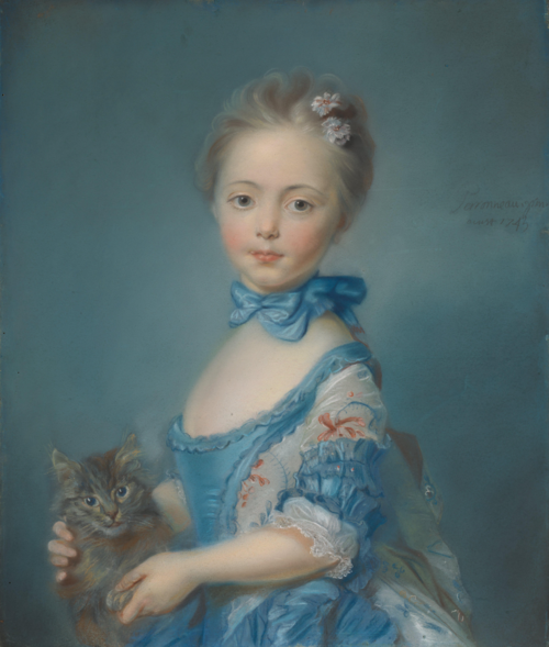 Fillette au chat, 1743, Jean-Baptiste Perronneau
