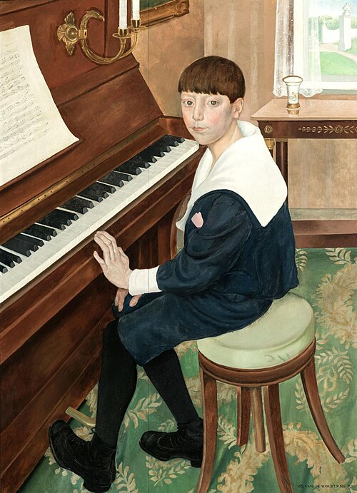 Boy at the piano, 1920, Gustave Van de Woestijne