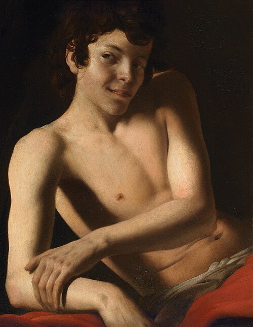 Etude d'un jeune homme à mi-corps (Saint Jean Baptiste ou Bacchus ?), 1610, Battistello Caracciolo