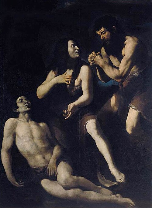 Lamentation of Adam and Eve on the Dead Abel, 1650, Battistello Caracciolo