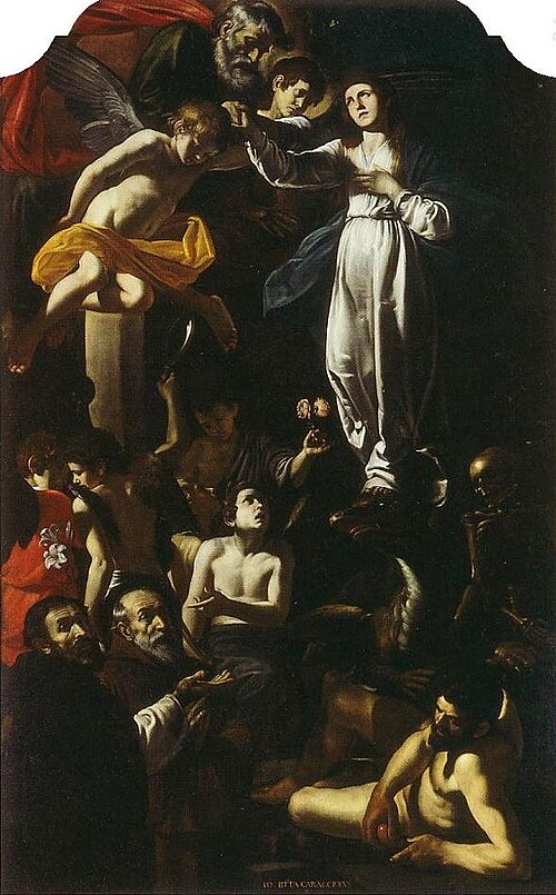 Immaculate Conception with Saints Dominic and Francis of Paola, 1607, Battistello Caracciolo