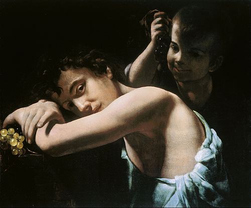 Two youths with grapes, 1650, Battistello Caracciolo