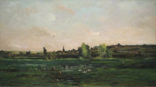 Village sur la Seine près de Vernon, 1872, Charles-François Daubigny
