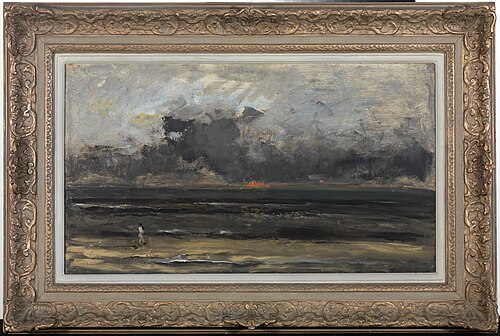 Plage au soleil couchant, Villerville, 1876, Charles-François Daubigny